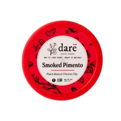 an 8oz package of vegan plant based smoked pimento dip