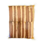 package of vegan bacon on a white background