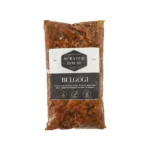 a 1lb package of bulgogi marinated vegan soy curls by scratch house