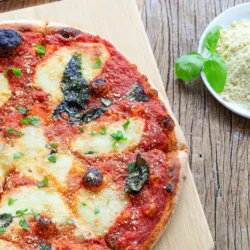 Vegan parmesan on pizza
