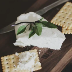 Vegan plant-based chevre with crackers