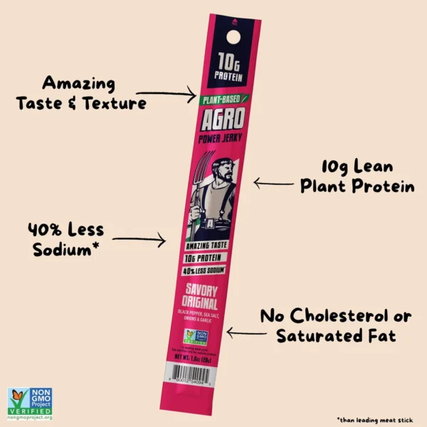 AGRO POWER Jerky - Vegan Jerky Stick - Savory Original - Image 2