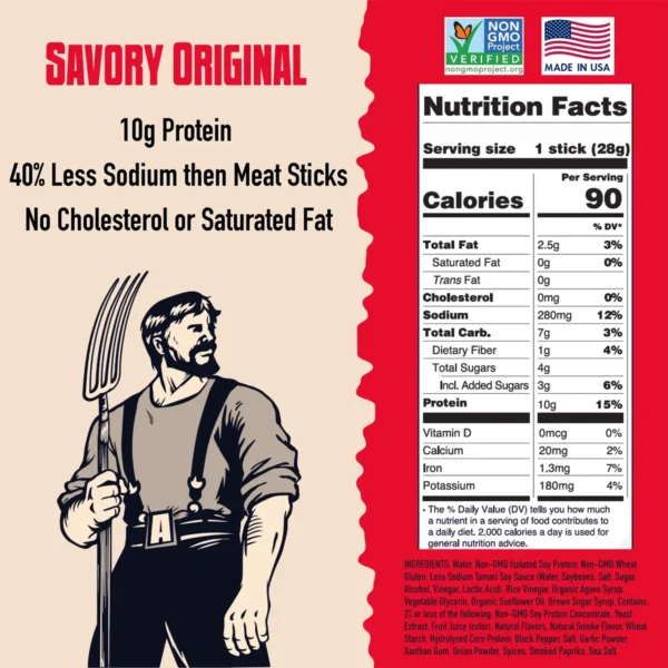 AGRO POWER Jerky - Vegan Jerky Stick - Savory Original - Image 3