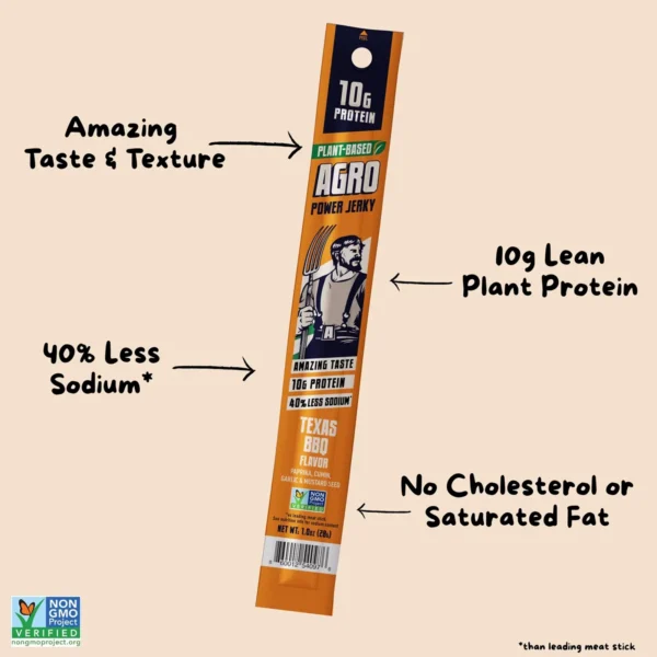 AGRO POWER Jerky - Vegan Jerky Stick - Texas BBQ - Image 2