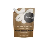 vegan maple cream cheese frosting on a white background