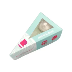 a package of rawdacious lime coconut cheesecake on a white background