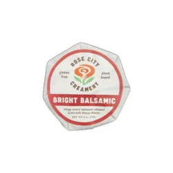 vegan balsamic cheese with a white background