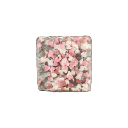 valentine sprinkled chocolate brownie on a white background