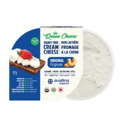 a package of vegan original queen cheese on a white background