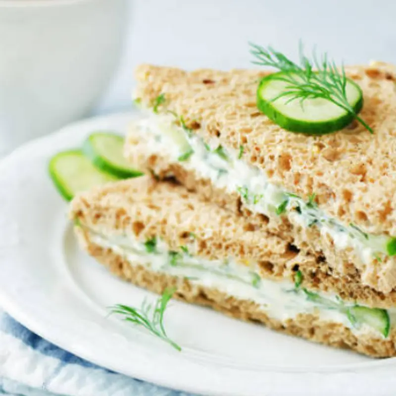 Cucumber and Cream Cheese Tea Sandwich