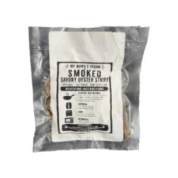 A package of My Mama's Vegan Smoked Oyster Strips