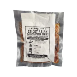 A package of My Mama's Vegan Sticky Asian Oyster Strips